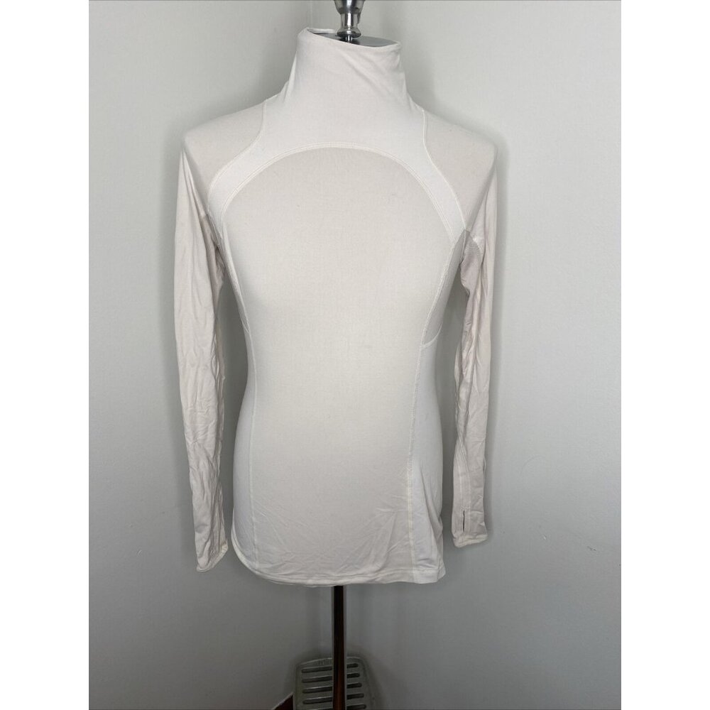 Lululemon Tutrleneck Top Sz 8 Grey Long Sleeve Shirt Thumb Holes Athletic